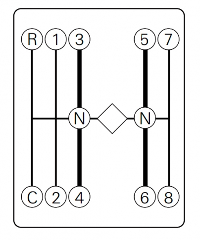 Схема переключения передач двойное H